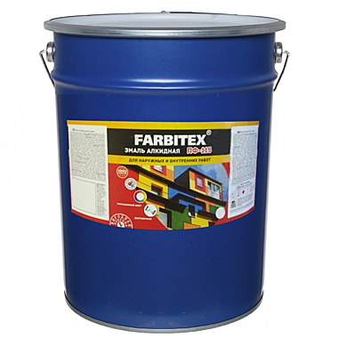 Краска эмаль белая FARBITEX ПФ-115, 1кг
