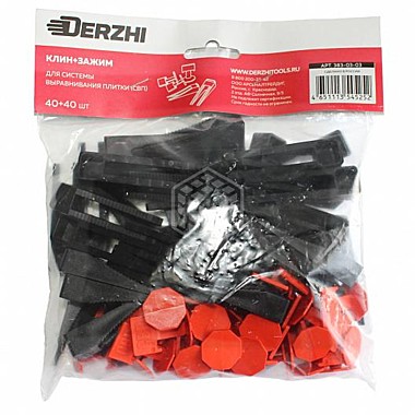 СВП комплект зажим+клин Флажок 1,4мм DERZHI 40шт