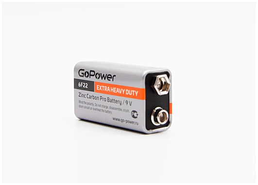 Батарейки  9V 6F22 GoPower Крона